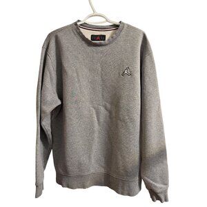 Jordan Gray Crewneck Sweatshirt With Embroidered Jumpman Logo Size M 80% Cotton